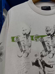 ERD Vintage Cartoon Print Cement White Loose Long Tee