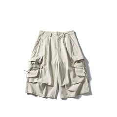 GcBrand Lab SS25 Japanese retro loose workwear shorts, summer casual large pocket captcha pants for men