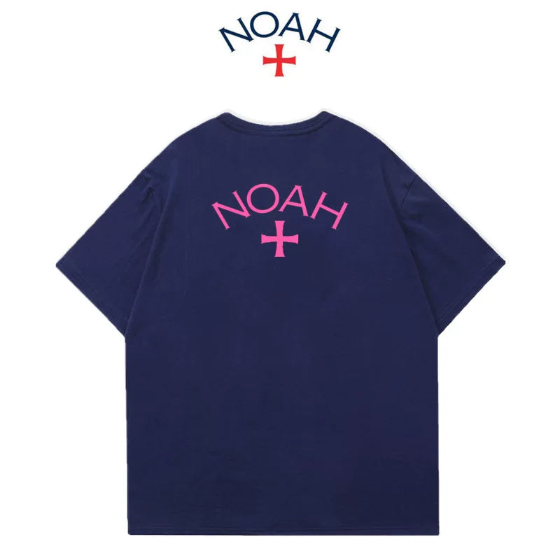 NOAH BWCJ前后大小十字架圆领男士美式街头潮牌情侣纯棉短袖T恤男