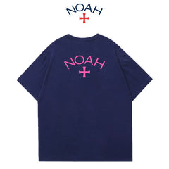 NOAH BWCJ前后大小十字架圆领男士美式街头潮牌情侣纯棉短袖T恤男