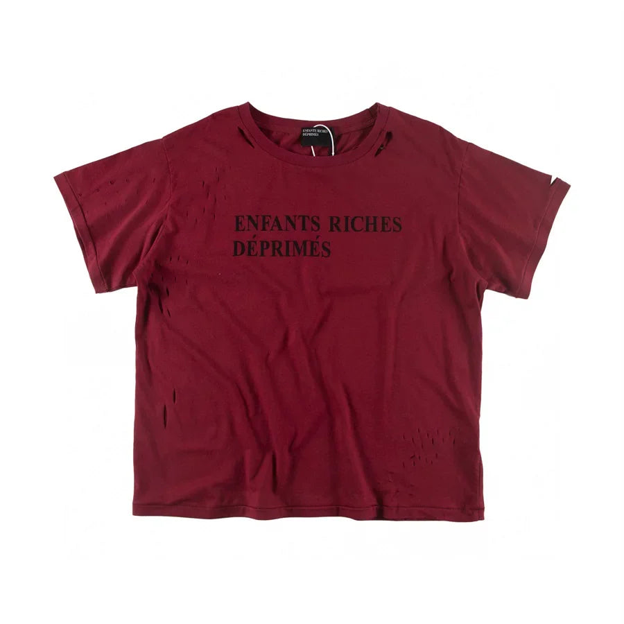 ERD melancholic Oversized Distressed Slogan Graphic Tee