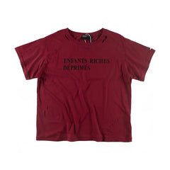 ERD melancholic Oversized Distressed Slogan Graphic Tee