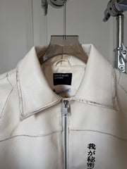 ERD Premium Embroidered Split Cowhide Leather Biker Jacket