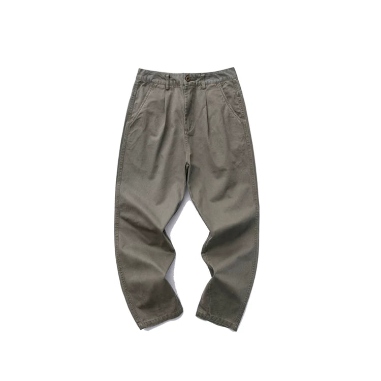 GcBrand Chino Pants American retro new style basic washed tapered casual pants loose pants for men