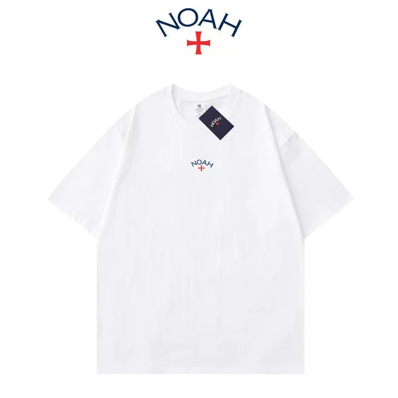 NOAH BWCJ chest cross small label print European and American trendy brand pure cotton casual couple short sleeved T-shirt for men