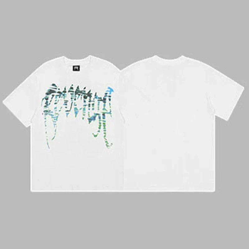 Revenge Blue & Green Gradient Arch Logo Short Sleeve T-Shirt (White)