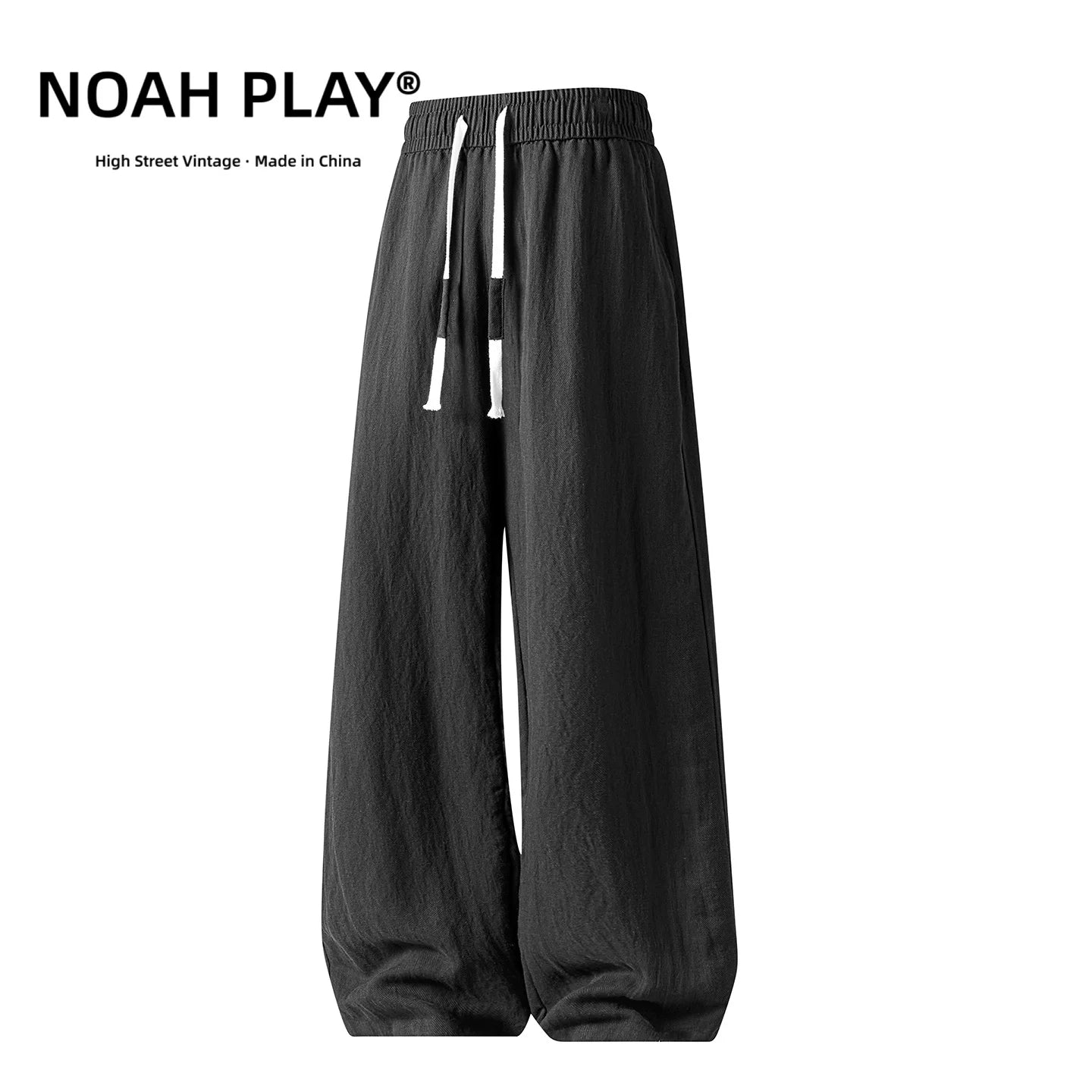 NOAH PLAY 复古莱赛尔天丝亚麻阔腿裤男夏季薄款宽松直筒休闲长裤