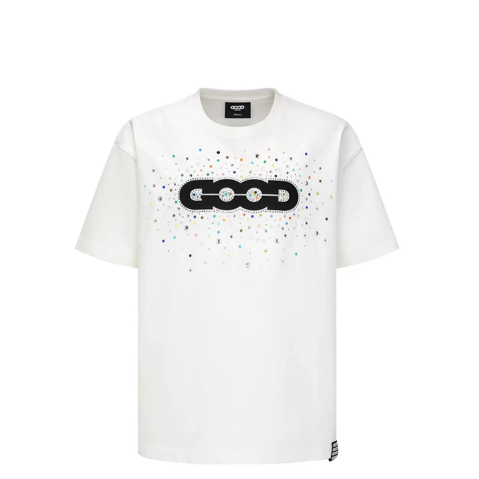 GOODBRAND Summer Gemstone Luxury Light Luxury Men's and Women's T-Shirts Heavy Weight Cotton Short Sleeve Hot Diamond Couple's Top