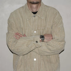 GcBrand Lab Jacket AW25 日系复古多口袋水洗做旧灯芯绒夹克上衣