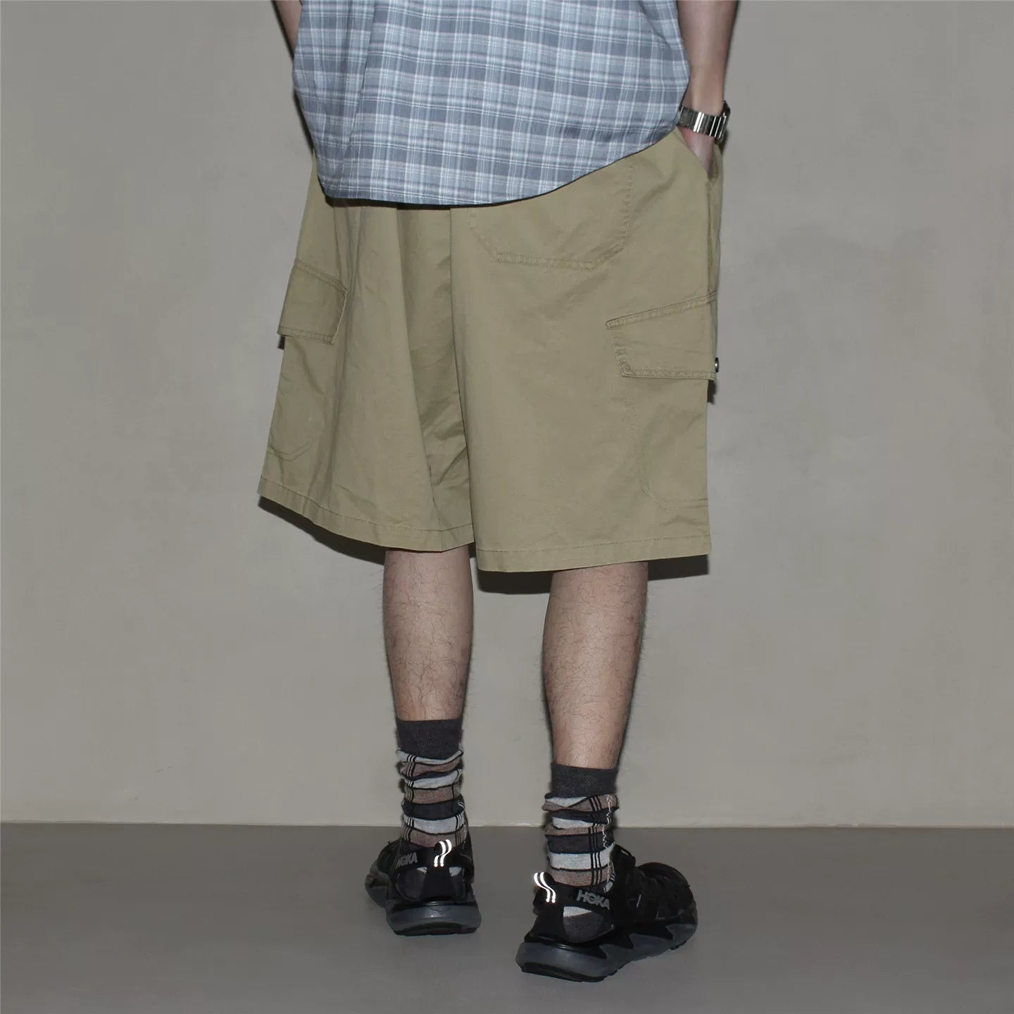 GcBrand Lab SS26 Retro Basic Washed Outdated Design Large Pocket Casual Work Shorts