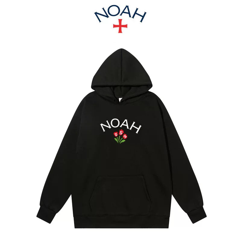 NOAH 秋冬白色连帽卫衣男美式潮牌帽衫套头加绒情侣外套