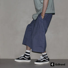 GcBrand SS26 retro themed elements washed and worn design loose straight leg pants workwear cropped pants