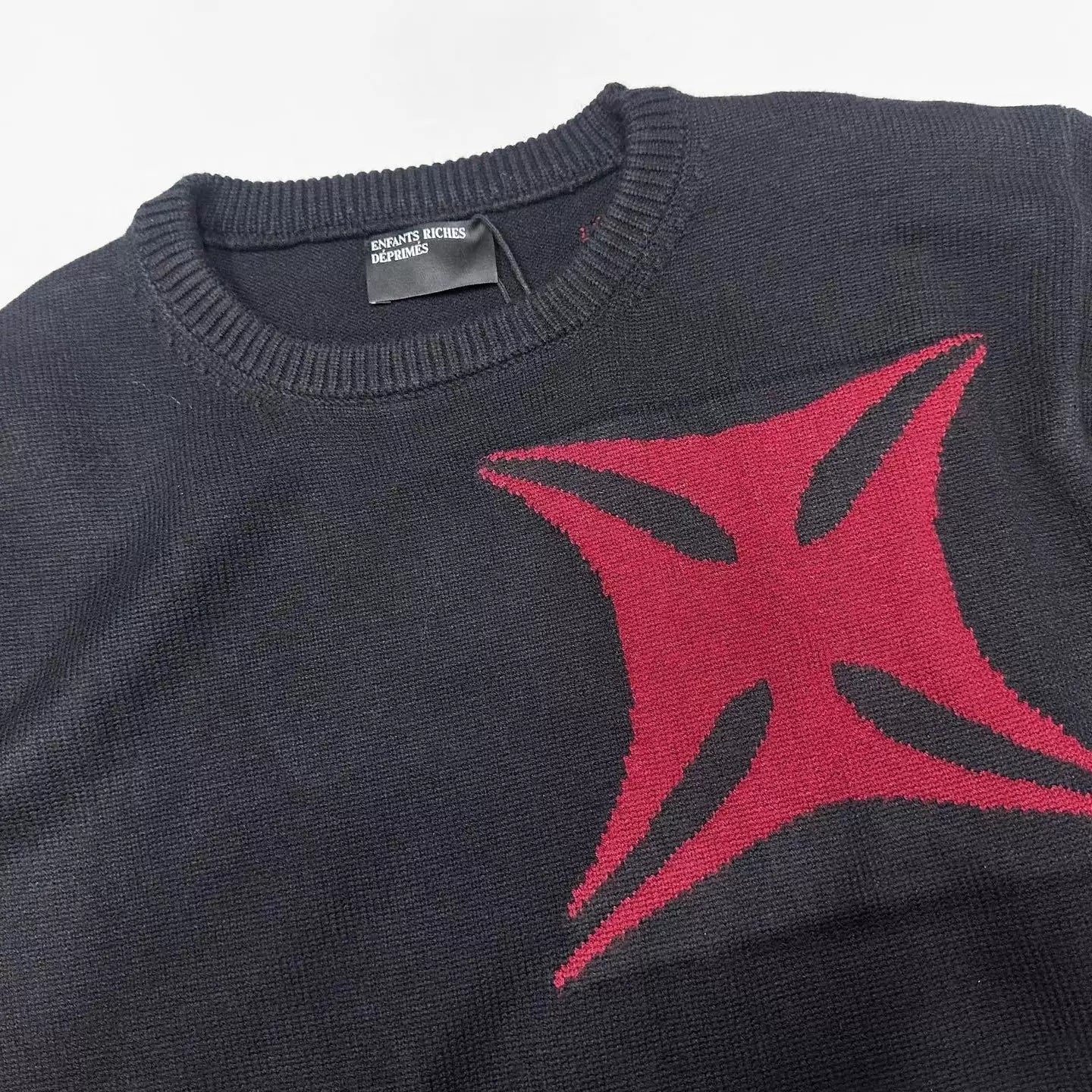 ERD's melancholic Vintage American Jacquard Knit Crewneck Sweater