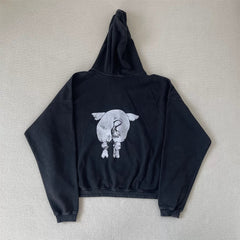 ERD Inspired Pigman Patchwork Fleece Zip Up Hoodie