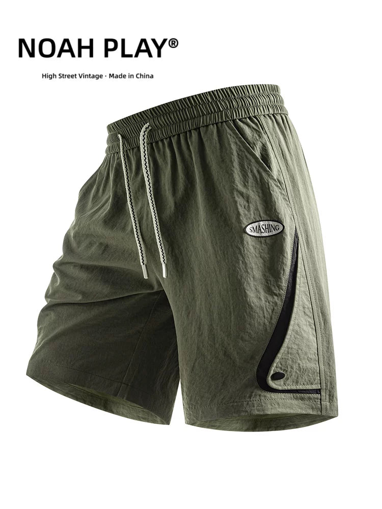 NOAH PLAY workwear shorts for men in summer, thin ice silk style, quick drying, loose fit, plus size, sporty and casual five quarter pants trend