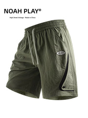 NOAH PLAY workwear shorts for men in summer, thin ice silk style, quick drying, loose fit, plus size, sporty and casual five quarter pants trend