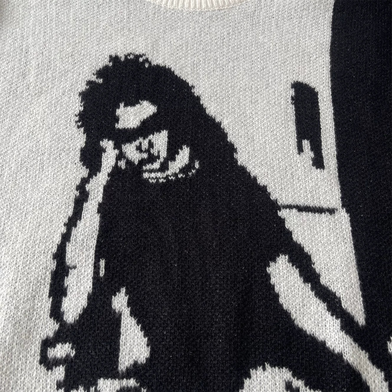 ERD melancholic rich second-generation Vintage Colorblock Portrait Knit Sweater