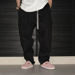 GcBrand Lab AW24 Retro Theme Elements, Hanging Wide Leg Design, Japanese Bamboo Pattern Casual Pants