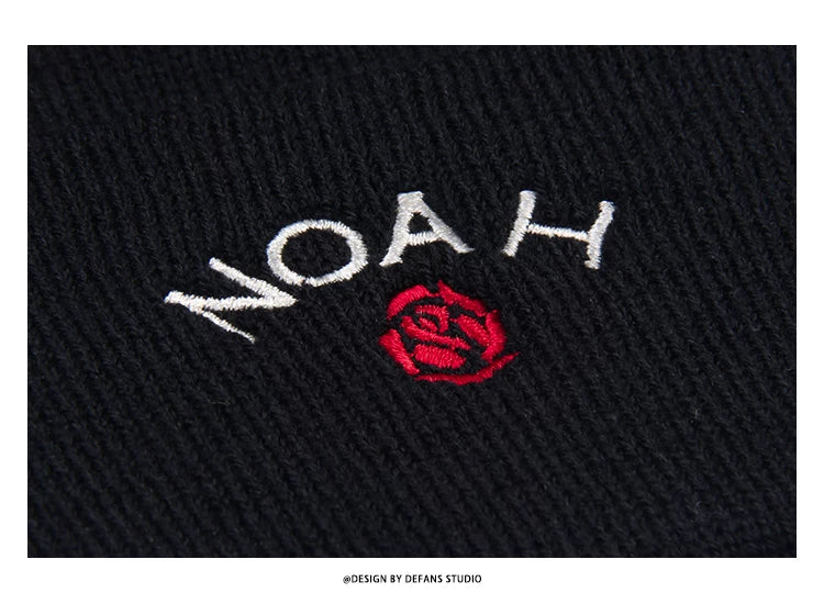 Defans trendy hip-hop cold hat NOAH rose embroidery men's and women's versatile warm knitted woolen hat with toe cap