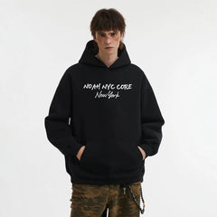 NOAH MARS American casual New York limited edition cross autumn loose men's trendy brand fleece hooded sweatshirt