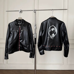 ERD Inspired Distressed Vintage PU Leather Biker Jacket