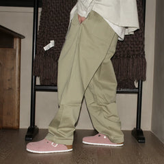 GcBrand Lab AW24 Retro Theme Elements, Hanging Wide Leg Design, Japanese Bamboo Pattern Casual Pants