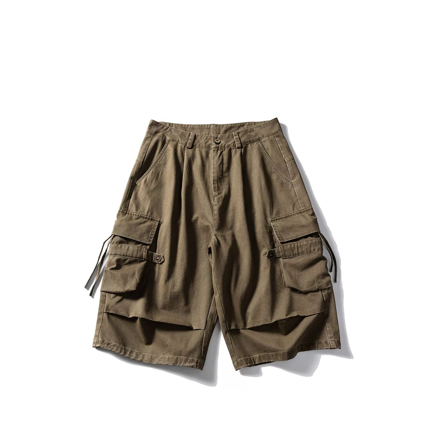 GcBrand Lab SS25 Japanese retro loose workwear shorts, summer casual large pocket captcha pants for men