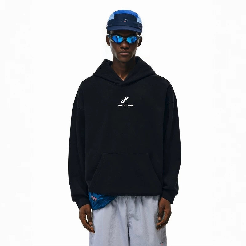 NOAH MARS American casual fashion brand two bar small label loose men's plus velvet couple hoodie hooded sweatshirt