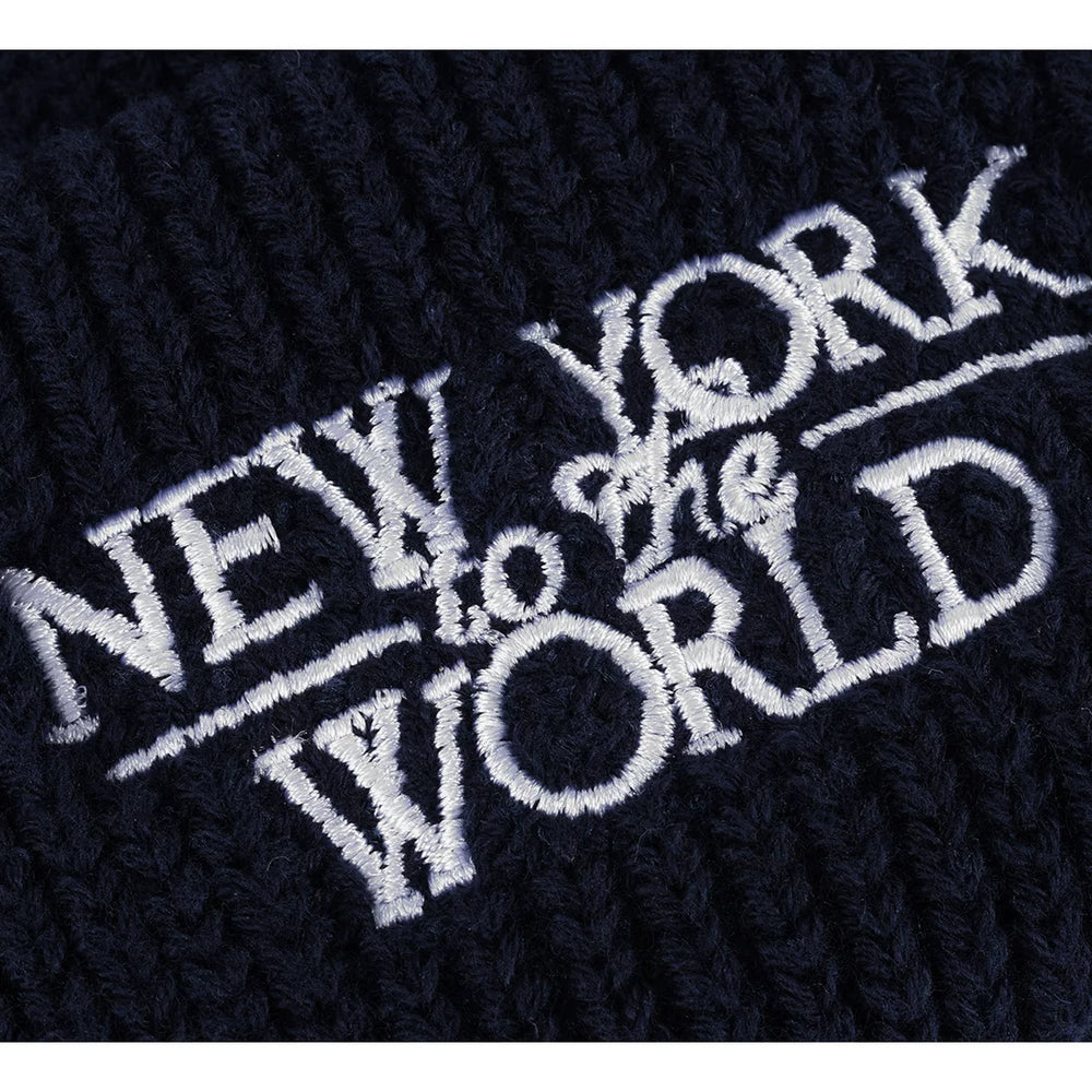 KITH New York Embroidery Knitted Hat Men's Winter Big Head Waist Cold Hat Outdoor Mountaineering Woolen Hat Baotou Warm Hat