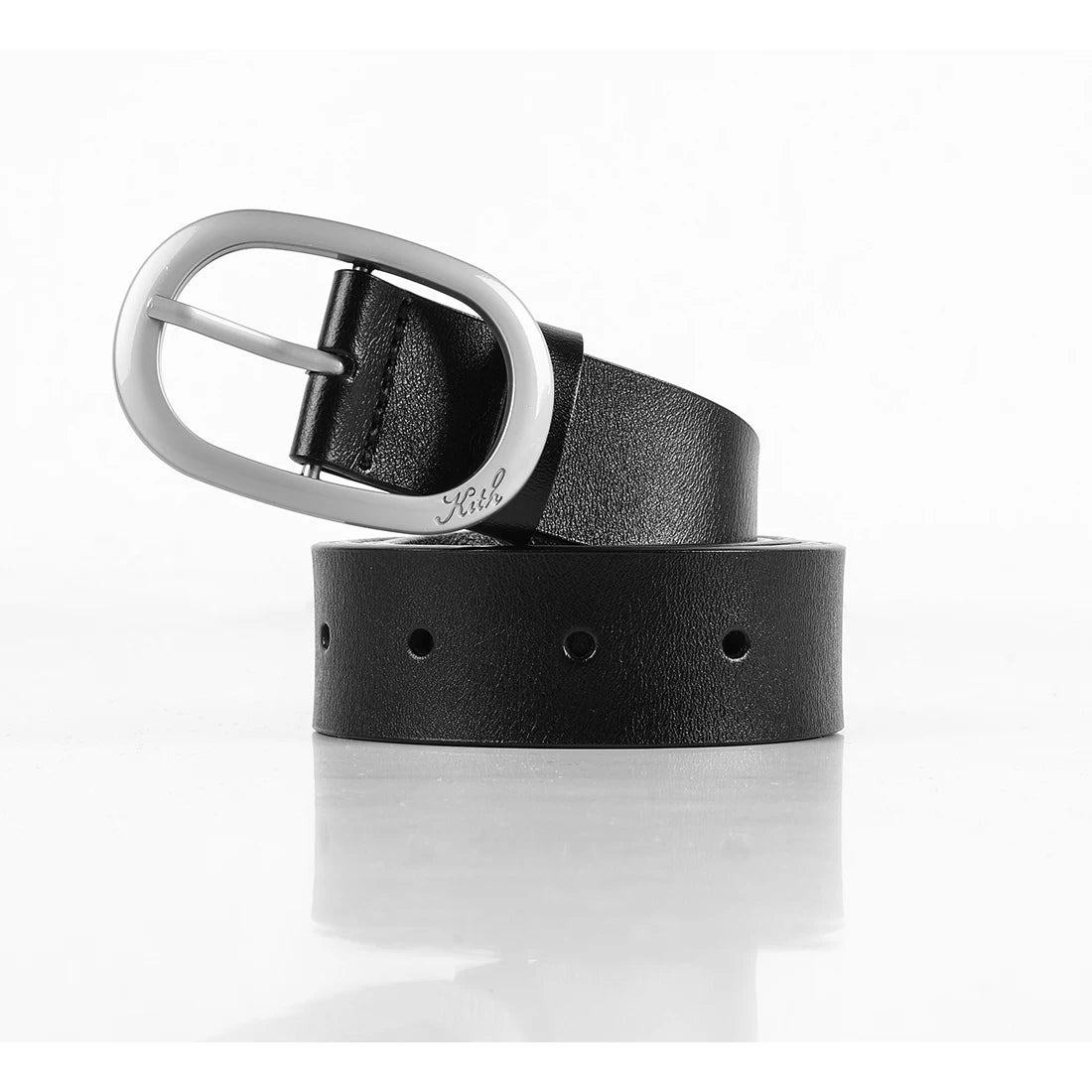 KITH pure cowhide trendy high-end clean fit retro versatile business casual needle buckle belt men's matte