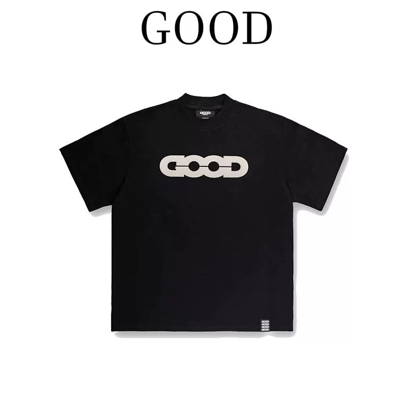 Wang Sulong's Good Foam Printed Basic 320G Heavy Cotton Summer Trendy Short Sleeve T-shirt for Men and Women