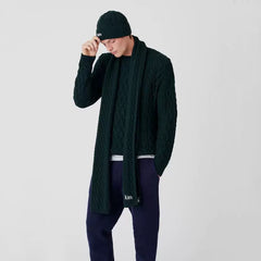 Kith embroidery winter versatile Fried Dough Twists lovers thickened warm wool knitting shawl scarf for men and women lovers