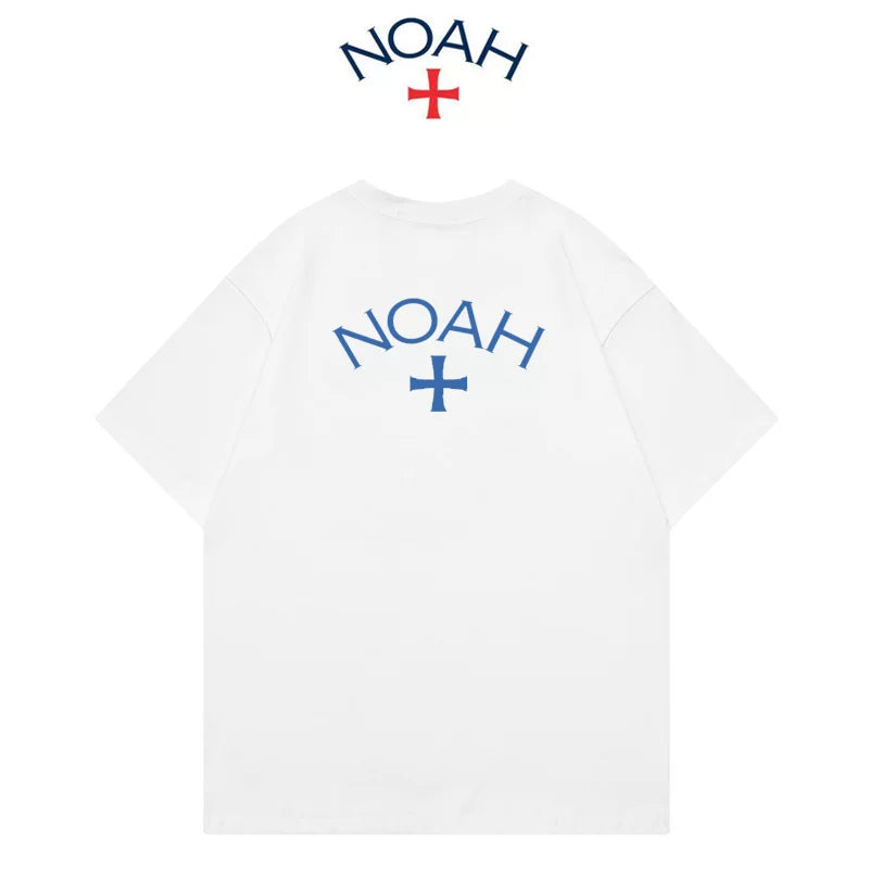 NOAH BWCJ前后大小十字架圆领男士美式街头潮牌情侣纯棉短袖T恤男
