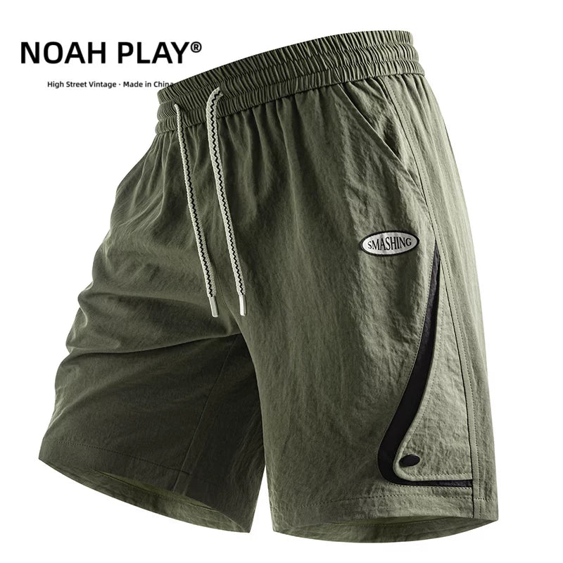 NOAH PLAY workwear shorts for men in summer, thin ice silk style, quick drying, loose fit, plus size, sporty and casual five quarter pants trend
