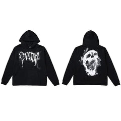 Revenge Smoke Skull Arch Logo Pullover Hoodie black