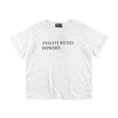 ERD melancholic Oversized Distressed Slogan Graphic Tee