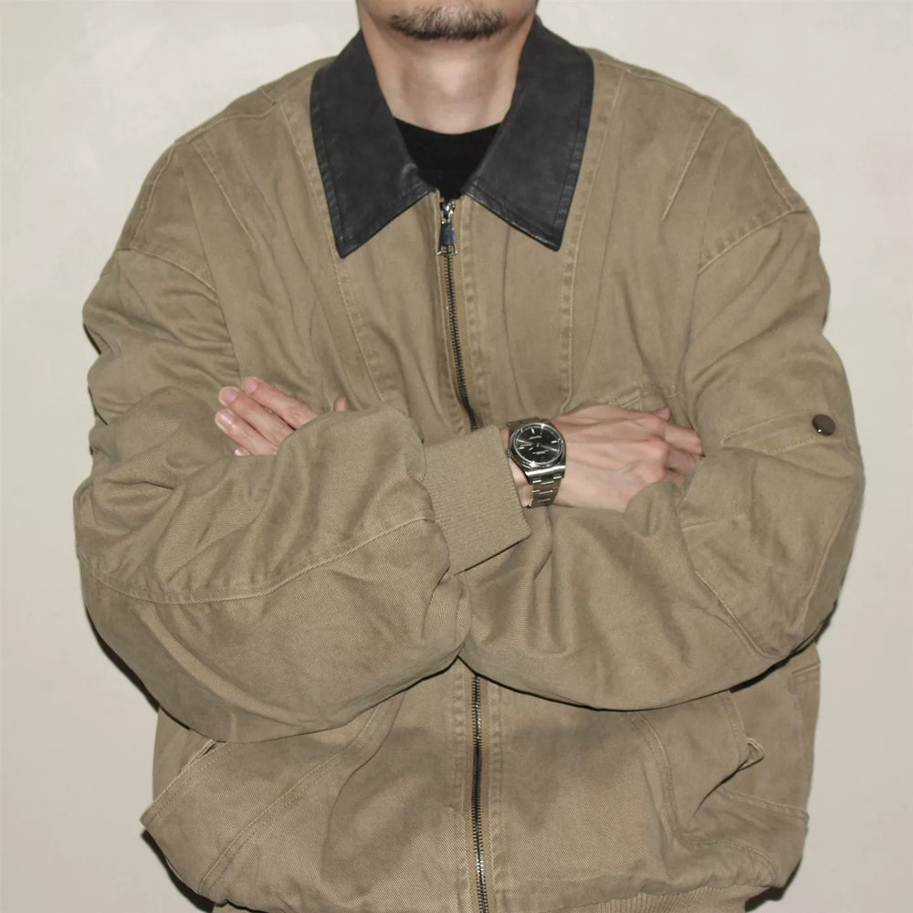 GcBrand Lab Jacket AW25 日系复古休闲宽松水洗做旧工装夹克上衣