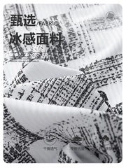 NOAH PLAY Summer Folded Texture Letter Full Print Shorts Men's Ice Silk Loose Wide Leg Casual Pants Trendy