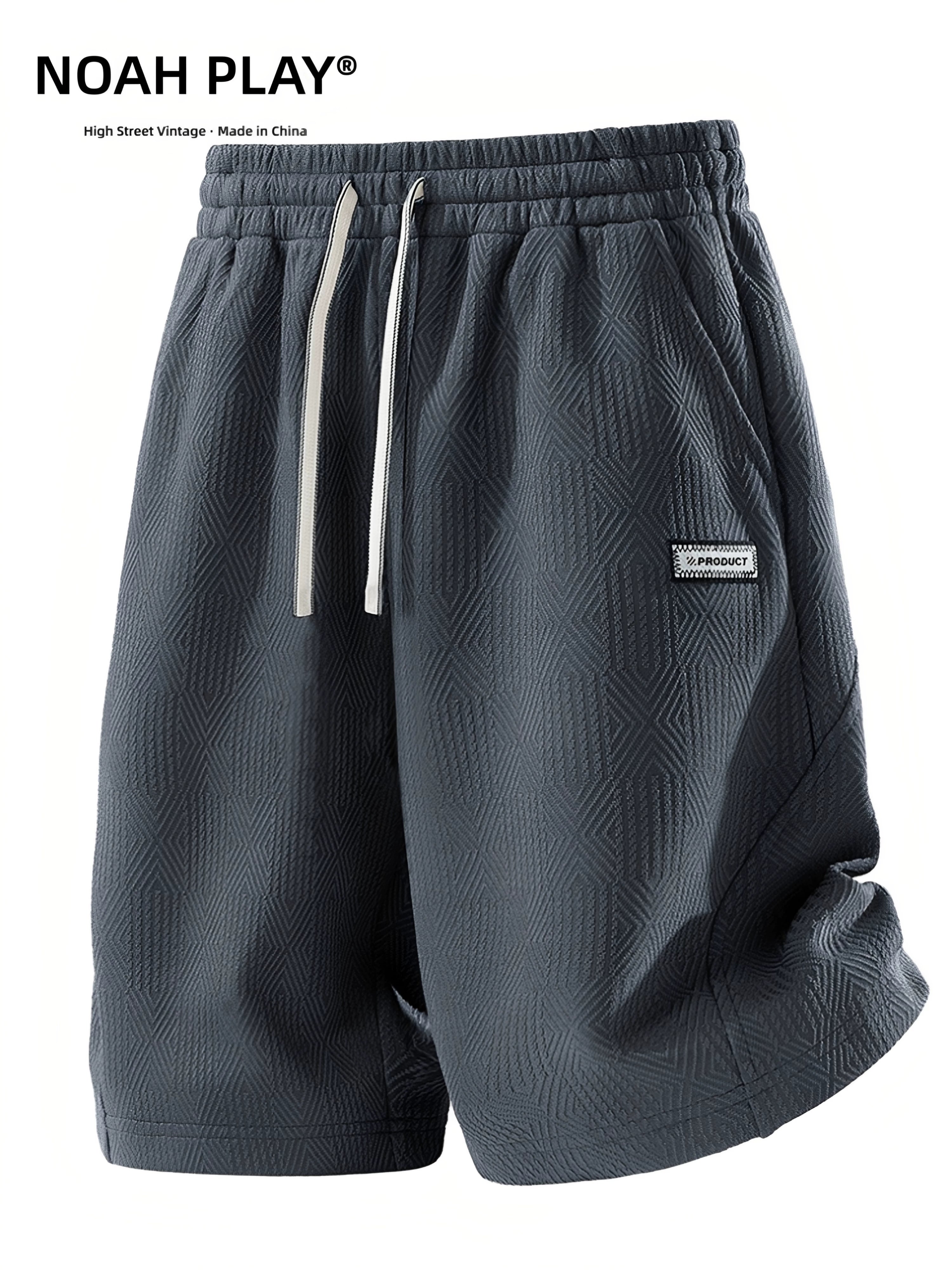 NOAH PLAY Jacquard Texture Shorts Men's Summer Loose Large Wide Leg Pentagram Pants Casual Retro Middle Pants Trendy