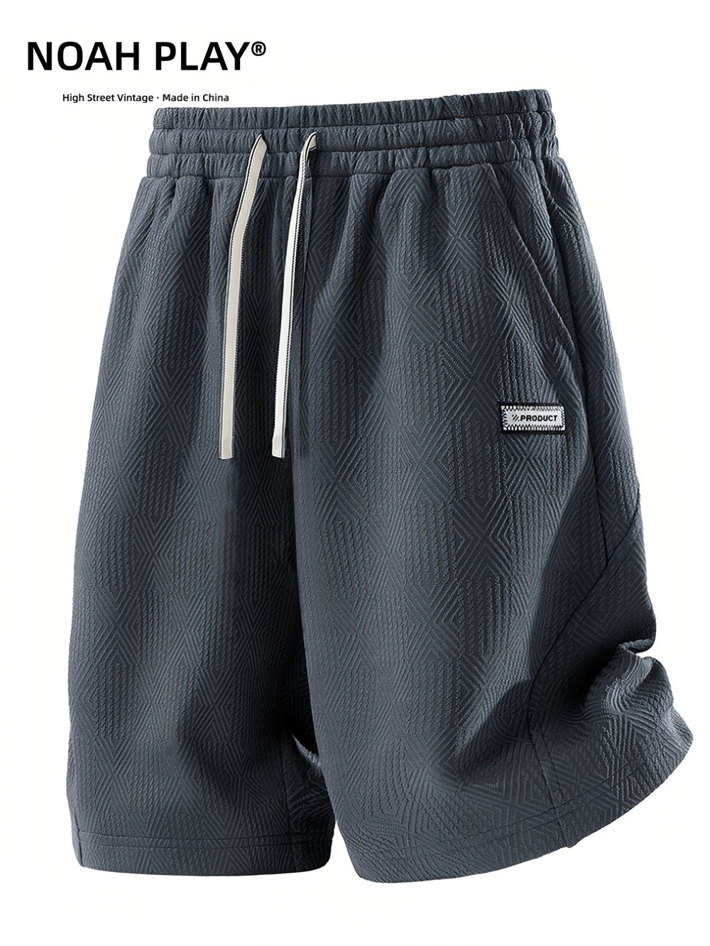 NOAH PLAY Jacquard Texture Shorts Men's Summer Loose Large Wide Leg Pentagram Pants Casual Retro Middle Pants Trendy