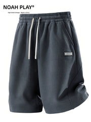 NOAH PLAY Jacquard Texture Shorts Men's Summer Loose Large Wide Leg Pentagram Pants Casual Retro Middle Pants Trendy