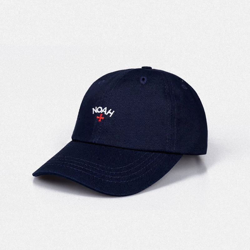 Noah style hat, cross embroidered duckbill hat, European and American high street solid color curved brim hat, versatile and simple hat