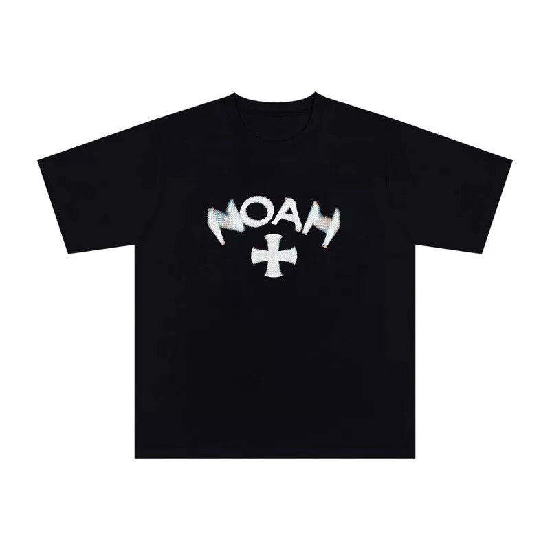 NOAH 2024 New Phantom Cross Trendy Brand American Summer Cotton Loose Men and Women Couple Short sleeved T-shirt