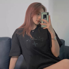 NOAH BWCJ夏季2024新款十字架美式潮牌情侣宽松纯棉短袖T恤男女