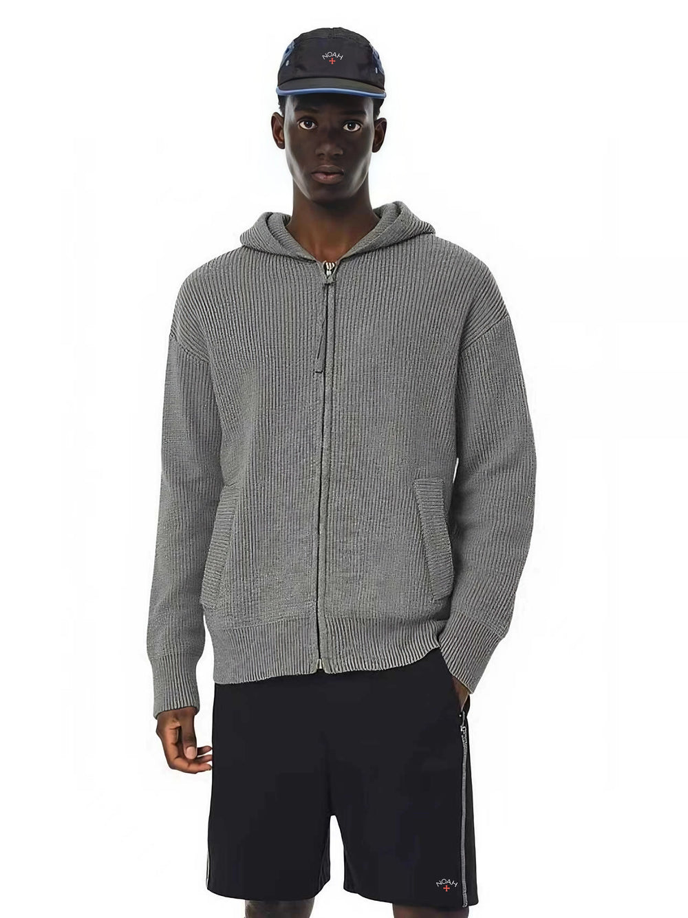 NOAH MARS American casual fashion brand autumn and winter old money style double-sided zipper knitted cardigan hooded sweater jacket