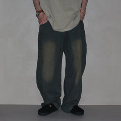 GcBrand Lab SS25 basic washed distressed design curved denim jeans