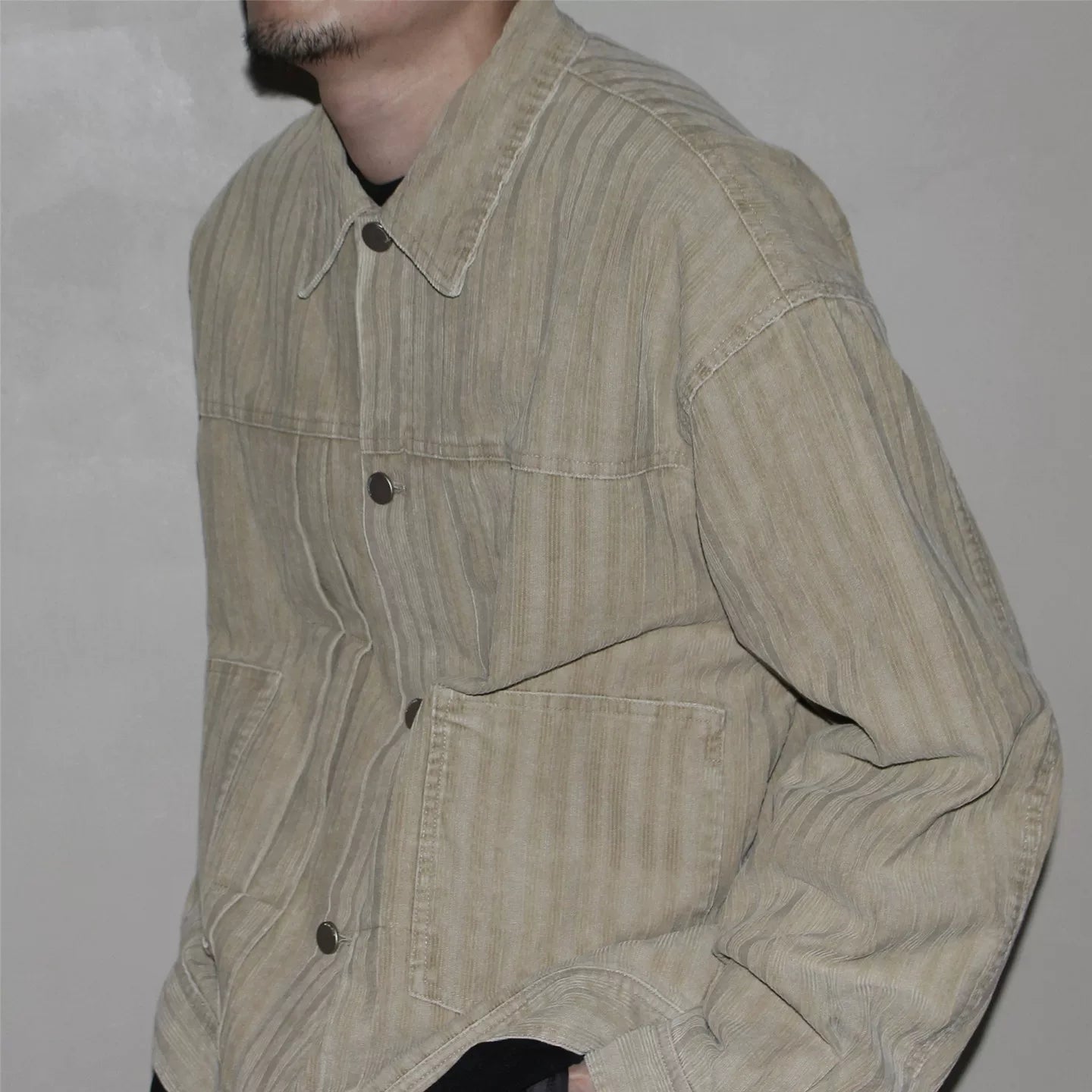 GcBrand Lab Jacket AW25 日系复古多口袋水洗做旧灯芯绒夹克上衣