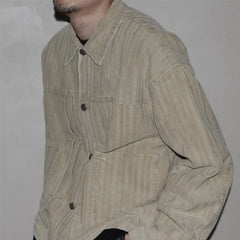 GcBrand Lab Jacket AW25 日系复古多口袋水洗做旧灯芯绒夹克上衣