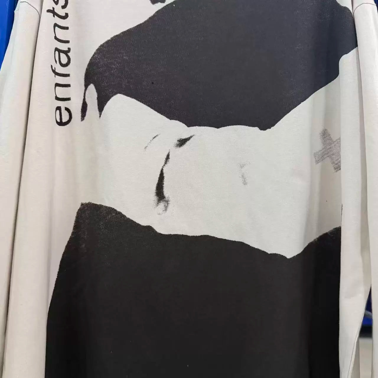 ERD Streetwear Graphic Print Cream Loose Long Tee