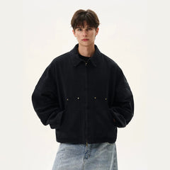 NOAH MARS American casual retro old money style 15 ounce bead canvas washed workwear jacket short jacket